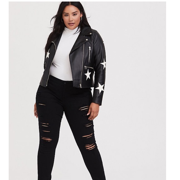 Torrid Star Faux Leather Jacket NWT - Picture 2 of 6
